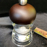 Swissmar Andrea Salt Mill - Clear acrylic with chocolate wood top, 4"