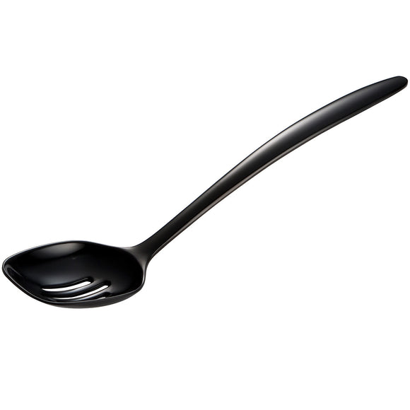 Gourmac Hutzler Melamine Slotted Round Spoon, Black, 12