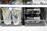 Spectrum HEXA Stackable Refrigerator Bin, clear plastic, 2" x 6" x 7.5"