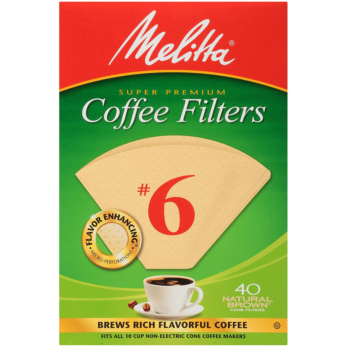 Melitta #6 Cone Filter Paper Natural Brown