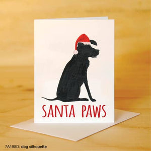 Printed Canvas Greeting Card-Santa Paws