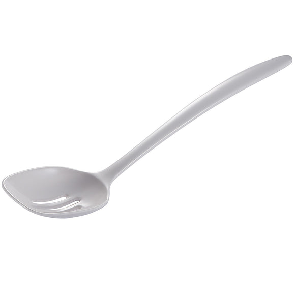 Gourmac Hutzler Melamine Slotted Round Spoon, White, 12