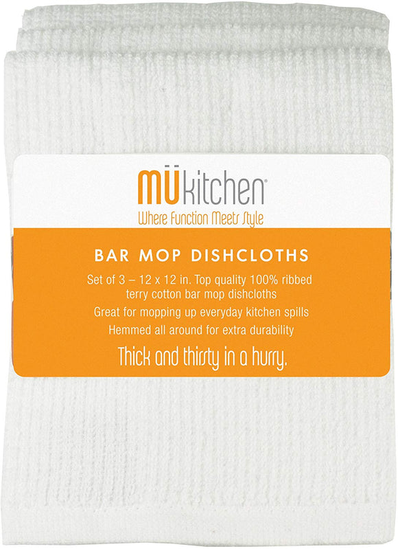 MUkitchen Bar Mop Dish Cloths-Set of 3