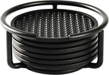 Tovolo Spectrum Silicone/metal "Euro Coasters" Set of 6, 5" Black container