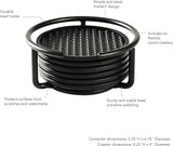 Tovolo Spectrum Silicone/metal "Euro Coasters" Set of 6, 5" Black container