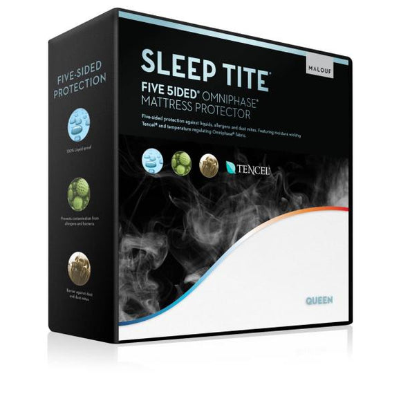 Malouf Sleep Tite Five 5ided Omniphase and Tencel Mattress Protector - Queen