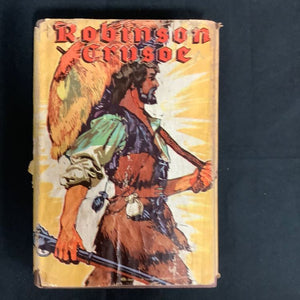 "Robinson Crusoe" by Daniel Defoe 1940 Frances Brundage Saalfield with dust jack