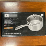 Chantal Stainless Steel Ceramic Coated Saucepan with Glass Lid - 2 Qt.