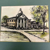 Watercolor of Courthouse in Painesville, Ohio, by Susan Christen, 1968