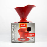 Melitta 1-Cup Pour-Over Coffee Brewing Cone - Red