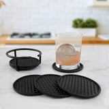 Tovolo Spectrum Silicone/metal "Euro Coasters" Set of 6, 5" Black container