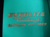 Antique Vintage Green Everlite Transistorized Battery Charger Master Mechanic