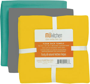 MUkitchen Flour Sack Towels, Set of 3, Wharf