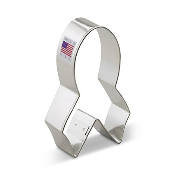 Ann Clark Stainless Steel Cookie Cutter - Breast Cancer Ribbon