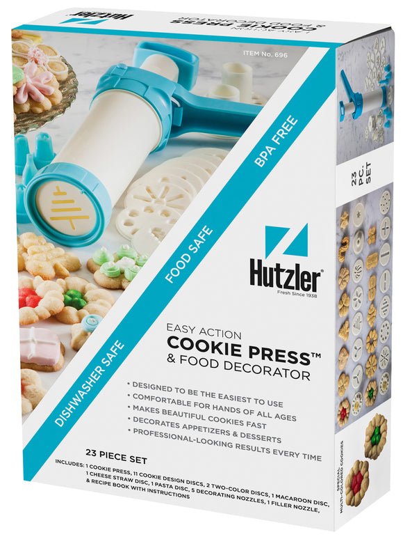 Gourmac Hutzler Easy Action Cookie Press & Food Decorator, 23 pc set