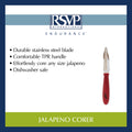 RSVP Endurance Jalapeno Corer, Stainless Steel,  8.25"