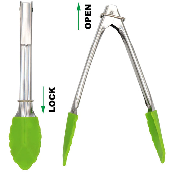 RMI Stainless Steel Mini Tongs, Plastic Ends YELLOW