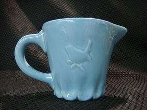 April Cornell  Silvestri Baby Blue Bird Pitcher Creamer #22 Ceramic Country Vtg
