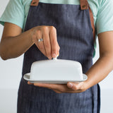 Now Designs White Stoneware Butter Dish
