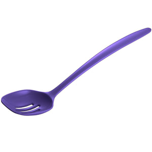 Gourmac Hutzler Melamine Slotted Round Spoon, Violet, 12"