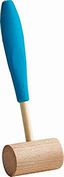Trudeau Wooden Seafood Mallet with Silicone Handle - Blue