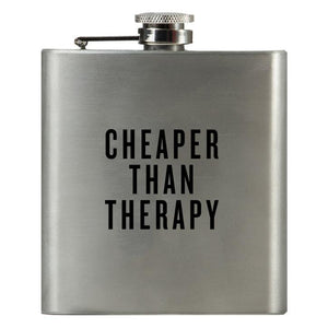 Swag Brewery - "Cheaper Than Therapy", 6oz Steel Flask