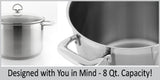 Chantal Stock Pot w/Glass Lid, 8 QT, Induction 21 Steel Stainless