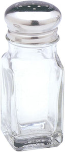 NORPRO, "Salt/Pepper Shaker", clear glass with Stainless steel top, 4"