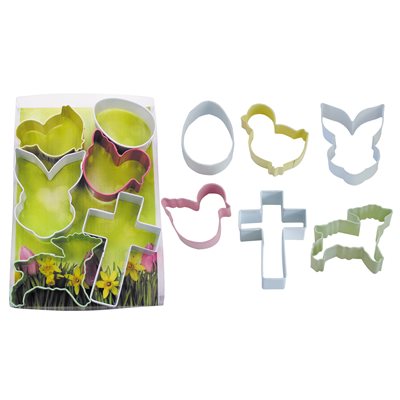 R&M International, Easter/Spring Cookie Cutters, colored 6 piece set