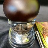 Swissmar Andrea Pepper Mill - Clear acrylic with chocolate wood top, 4"