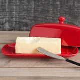 Now Design Stoneware Butter Dish, Red
