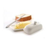 NORPRO Porcelain Butter Dish, White, 7 1/2"