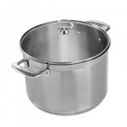 Chantal Stock Pot w/Glass Lid, 8 QT, Induction 21 Steel Stainless