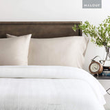 Malouf Woven Cotton Blend Pillow Case Set, Queen - Driftwood