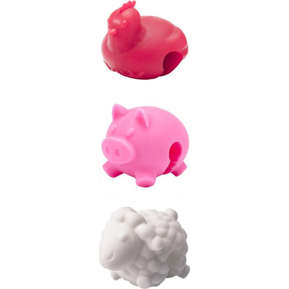 Tovolo Silicone Lid Lifters, Farm Animals, Set of 3