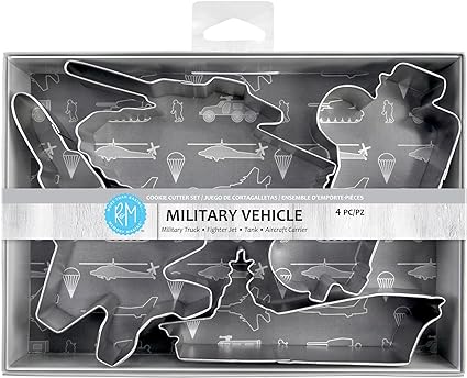 R&M International, Military Vehicles Cookie Cutters, 4 piece set