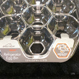 Spectrum HEXA Refrigerator Egg Bin, holds 18 eggs, clear plastic, 13" x 6"