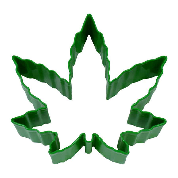 R&M International Cannabis Leaf Cookie Cutter - Green, 4