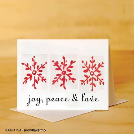 Printed Canvas Greeting Card- Snowflake Trio