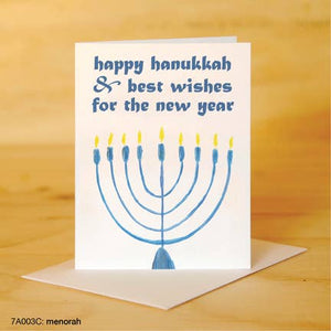 Printed Canvas Greeting Card- Happy Hanukkah