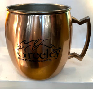 City Of Greeley Mug, Copper Coated Moscow Mule Mug