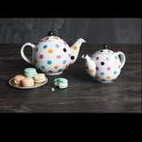 Now Design Tea Globe 6 Cup White w/ Multi-color Spots