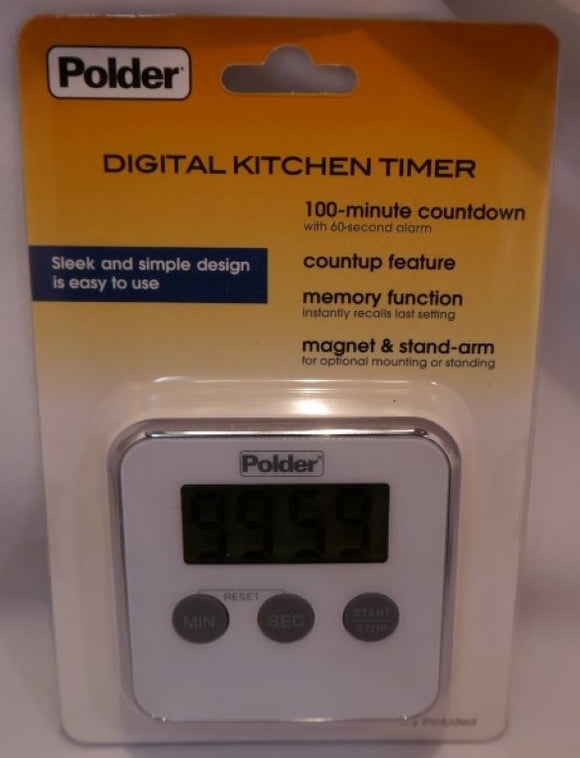 Polder Digital Kitchen Timer-White