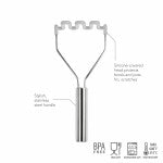 Tovolo Charcoal Silicone/Stainless Steel Potato Masher, 10"