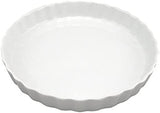 BIA Round 1 Qt. Quiche Dish - White, 10x10x1.5"