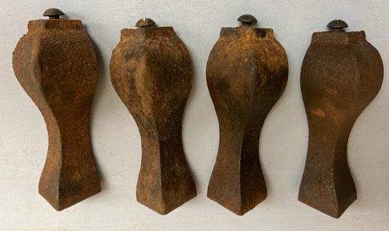 Vintage Antique Set of 4 Cast Iron Legs, Small Standing Pot Bellt Stove 4