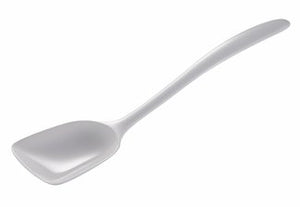 Gourmac Hutzler Melamine Flat Front  Spoon, White, 11"