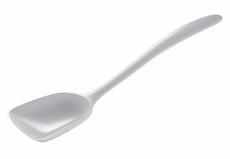 Gourmac Hutzler Melamine Flat Front  Spoon, White, 11