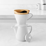 Melitta 4-Cup Porcelain Pour-Over Cone Coffeemaker - White