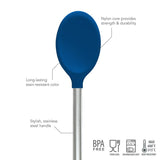 Tovolo Spectrum Silicone Mixing Spoon, Stainless Steel Handle, 12" Deep Indigo